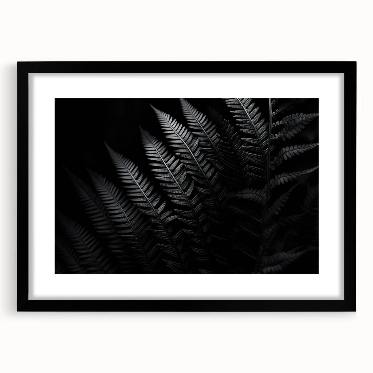 Black T-frame picture frame with a white mat, showcasing a front view ideal for displaying artwork or photography, enhancing modern decor aesthetics.