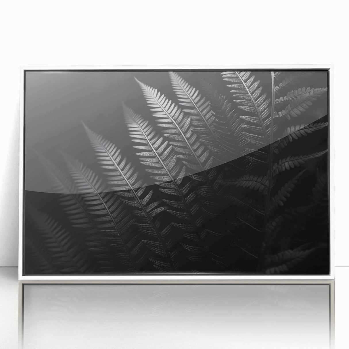 Framed white acrylic display featuring a sleek, modern design with a minimalist aesthetic, perfect for showcasing art or photographs in contemporary decor.
