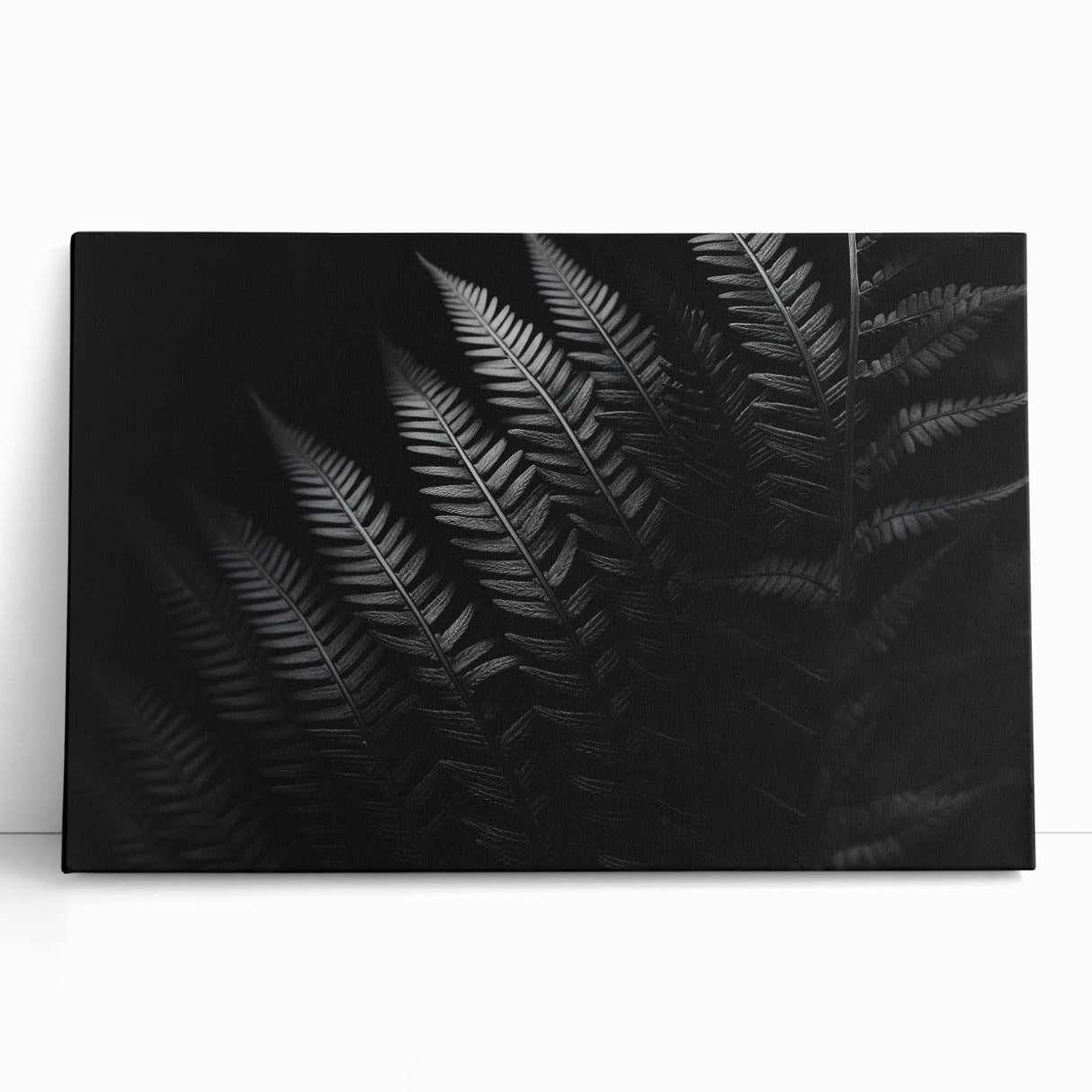 Stretched canvas artwork featuring a vibrant abstract design, leaning against a wall in a modern setting, perfect for home decor and artistic expression.