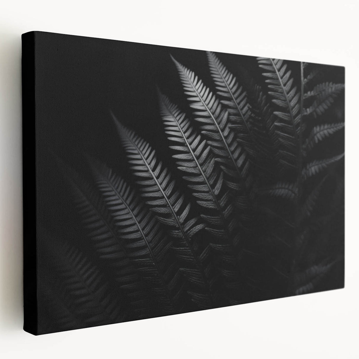 Side view of a stretched canvas featuring vibrant African tribal art, showcasing intricate patterns and rich colors, ideal for home decor.