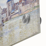 Large abstract wall art in muted earth tones on acrylic glass, featuring mid-century modernist style.