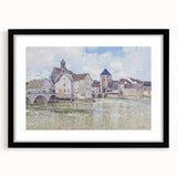 Extra large, textured abstract art print depicting colorful, swirling patterns on a black-framed canvas.