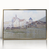 Alfred Sisley's river landscape in muted earth tones on a gold-framed acrylic, ideal for modern art wall decor.