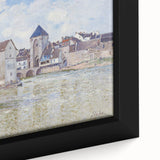 Extra large black wall art featuring a textured impressionist landscape with colorful accents on a framed canvas.