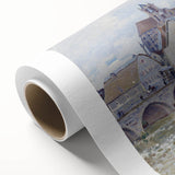 Art Deco style poster of a serene landscape on rolled canvas, suitable for nursery wall art or dining room decor.