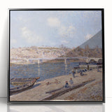 Large abstract wall art by Alfred Sisley, featuring mid-century modernist style in muted earth tones.