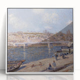 Alfred Sisley's river landscape in muted colors on a framed acrylic, ideal for modern art wall decor in a nursery.