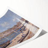 Extra large wall art featuring line art flowers in muted green and white tones on rolled print.