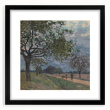 Extra large abstract art print featuring textured, colorful art in a black frame, ideal for living room decor.