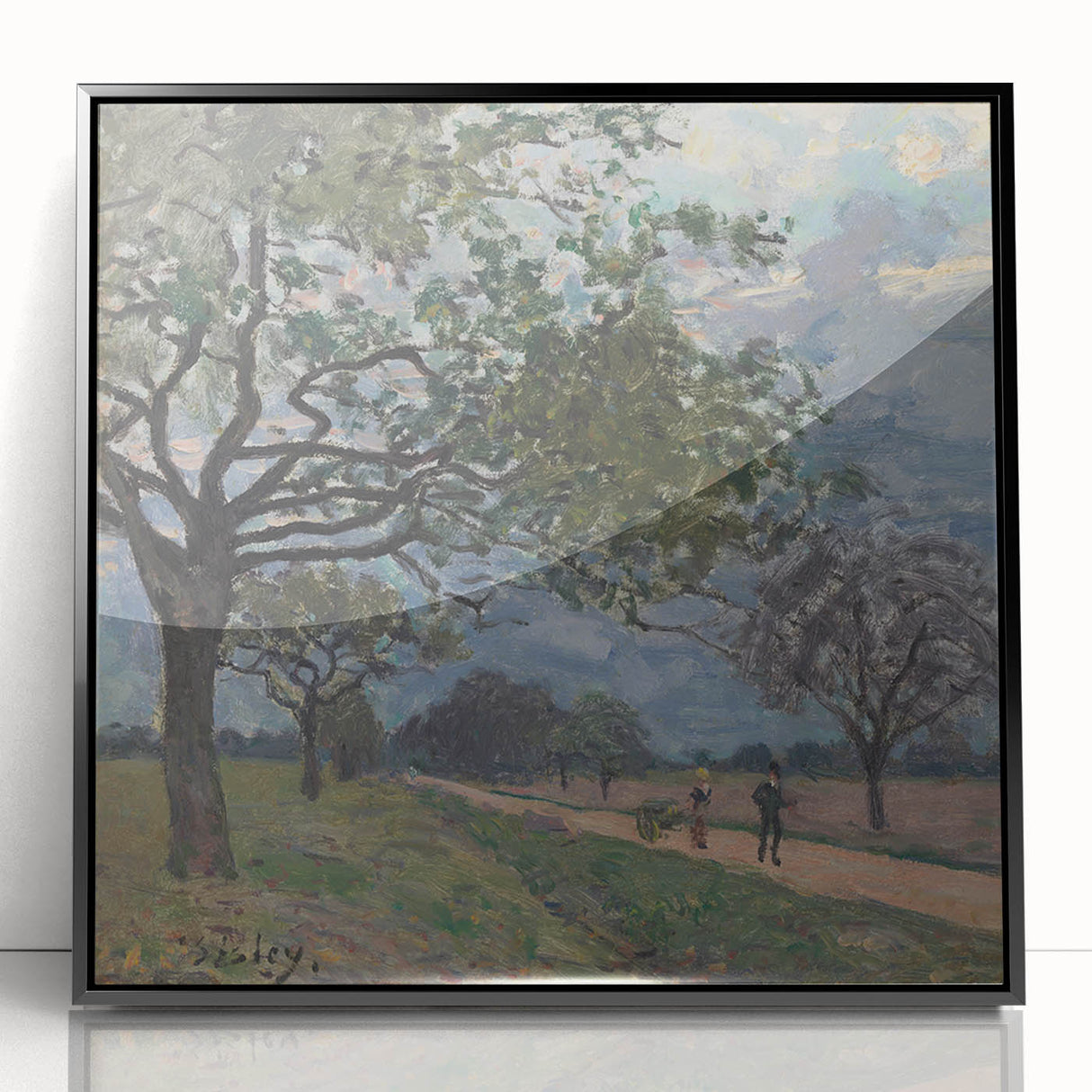 Large abstract wall art featuring muted earth tones on a framed acrylic print, ideal for modern living room decor.