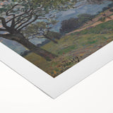 Art deco poster featuring an Alfred Sisley design on a rolled canvas, with muted earth tones, ideal for dining room wall art.