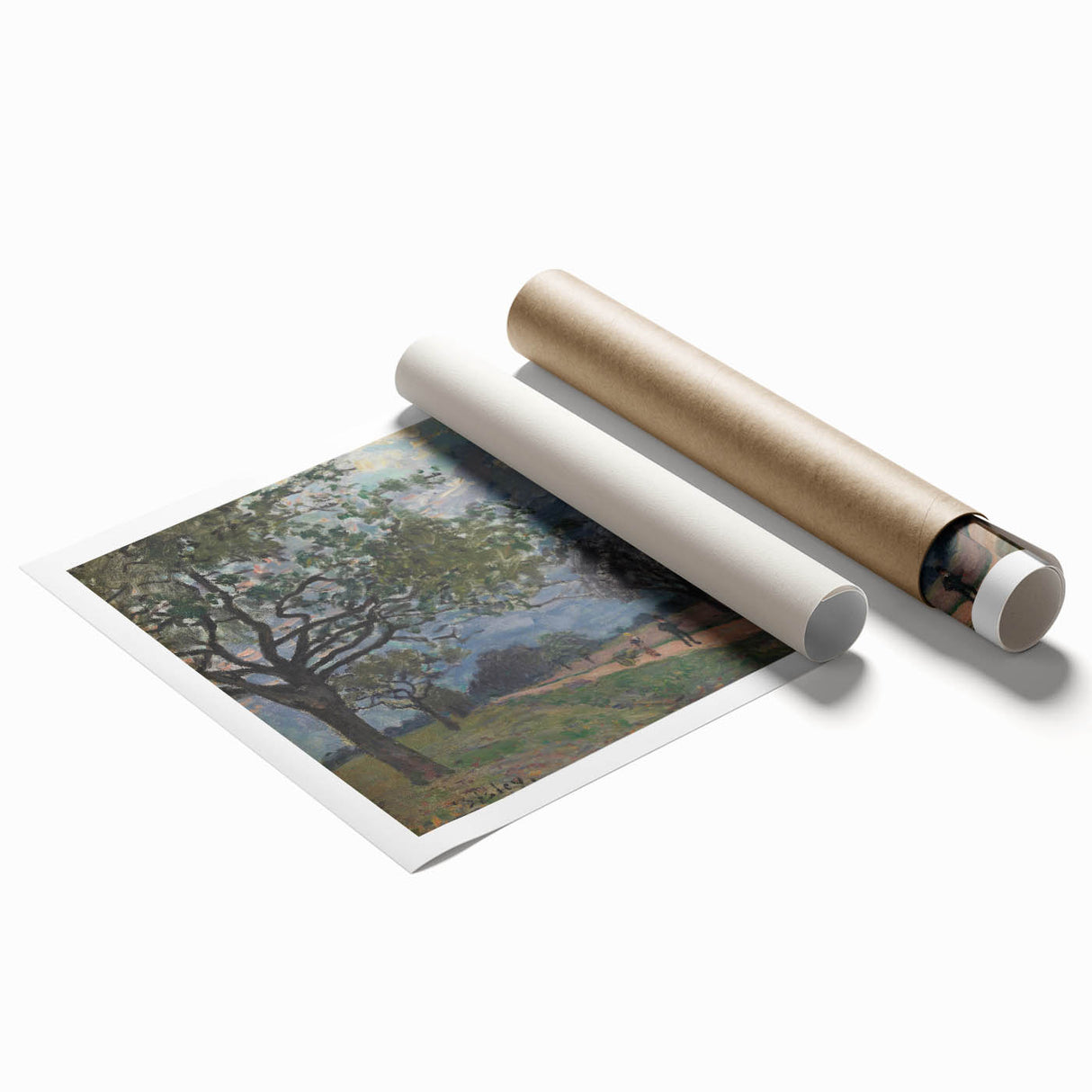 Extra large rolled print of a floral painting with soft pastel colors, ideal for classy bathroom wall art.