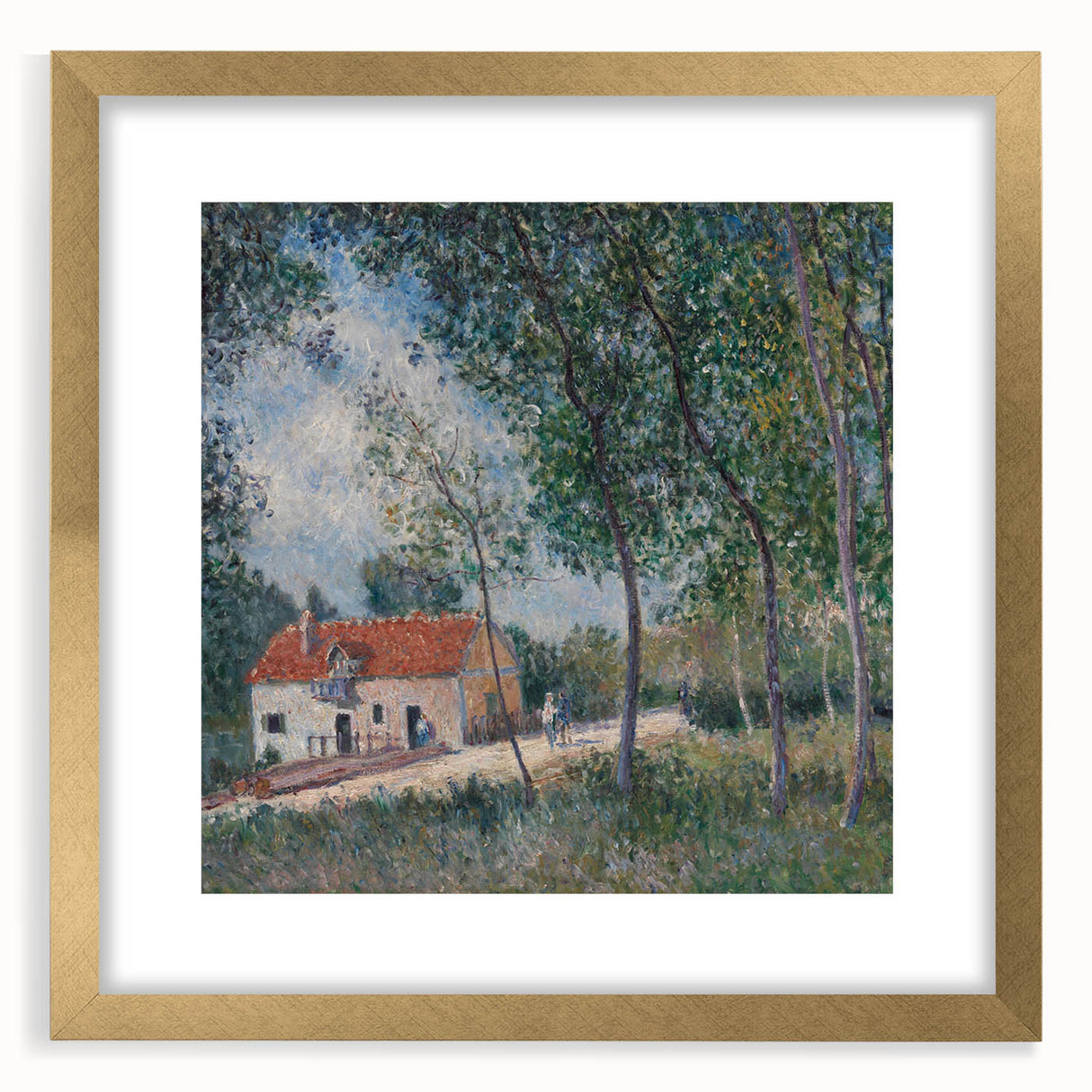 Extra large abstract art print featuring textured design in muted earth tones, framed in gold, ideal for living room decor.