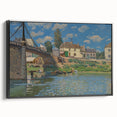 Black and white landscape art painting on framed canvas, featuring a vintage poster style, ideal for bedroom decor.