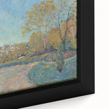 Extra large framed canvas featuring a textured, colorful art scene by Alfred Sisley, ideal for living room decor.