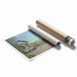 Extra large rolled print featuring a subtle floral design in soft pastel shades, suitable as classy bathroom wall art.