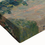 Large art depicting an Alfred Sisley landscape painting in black and white on stretched canvas.