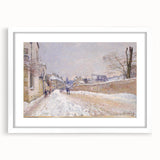 Abstract art print of soft blue and green brush strokes on a white-framed canvas, suitable for bedroom or dining room decor.