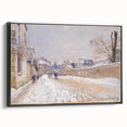 Black and white framed canvas of Alfred Sisley's landscape painting in vintage style, ideal for bedroom wall art.