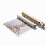 Extra large rolled print of Alfred Sisley's floral art in soft pastel shades, ideal for classy bathroom wall art.