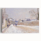 Large black and white stretched canvas featuring an impressionistic landscape, ideal for kitchen wall art.