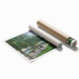 Extra large rolled print of Alfred Sisley's floral art, featuring soft pastel shades, ideal for classy bathroom wall art.