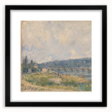 Extra large abstract art print with vibrant colors on a textured canvas, framed in black, ideal for living room decor.