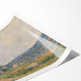 Extra large wall art featuring line art flowers in soft pastel shades on rolled print.