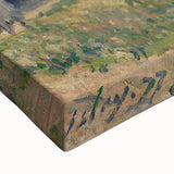 Large art of a monochrome landscape painting on stretched canvas, ideal for bedroom wall decor.