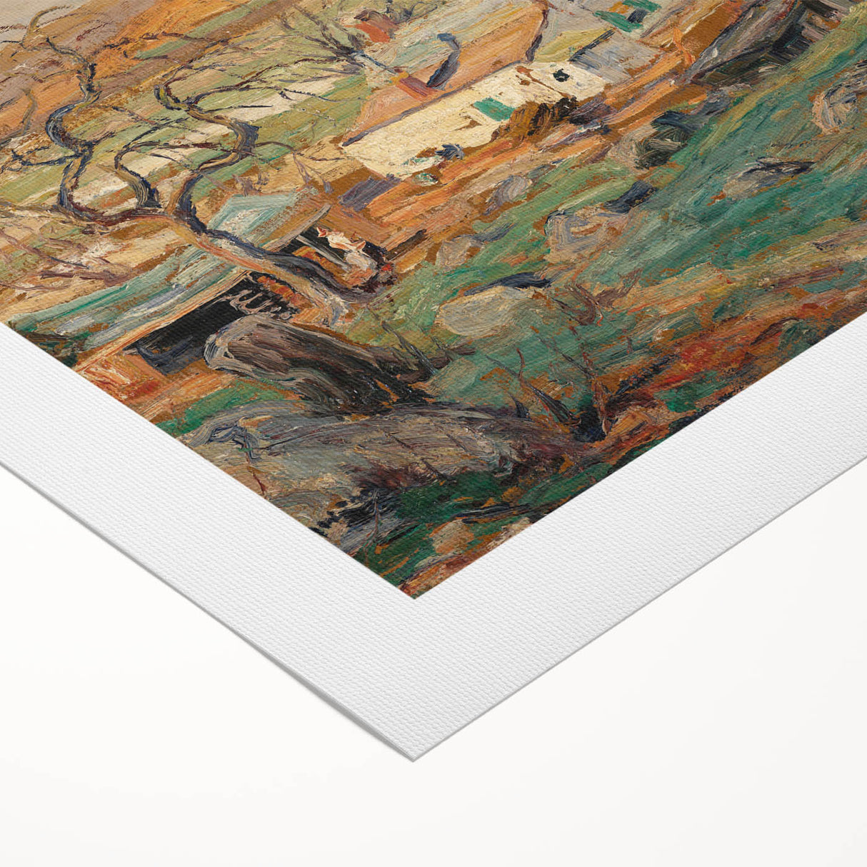 Art Deco poster featuring muted blue and gray tones, ideal for dining room wall art, on a rolled canvas.
