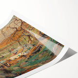 Extra large rolled print of line art flowers in neutral tones, ideal for large living room wall art.