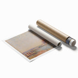 Extra large rolled print of an Alfred Sisley floral art in soft pastel shades, ideal for classy bathroom wall art.