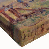 Large art featuring a black and white landscape painting on stretched canvas, ideal for bedroom wall decor.