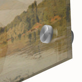 Large abstract wall art by Alfred Sisley in mid-century modernist style, featuring muted earth tones on acrylic glass.