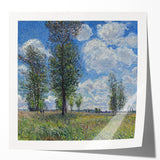Extra large wall art print of Alfred Sisley's floral design in muted pastel shades on glossy photo paper.