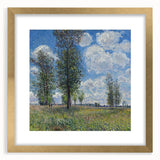 Extra large abstract art print featuring textured brush strokes in muted earth tones, framed in gold.