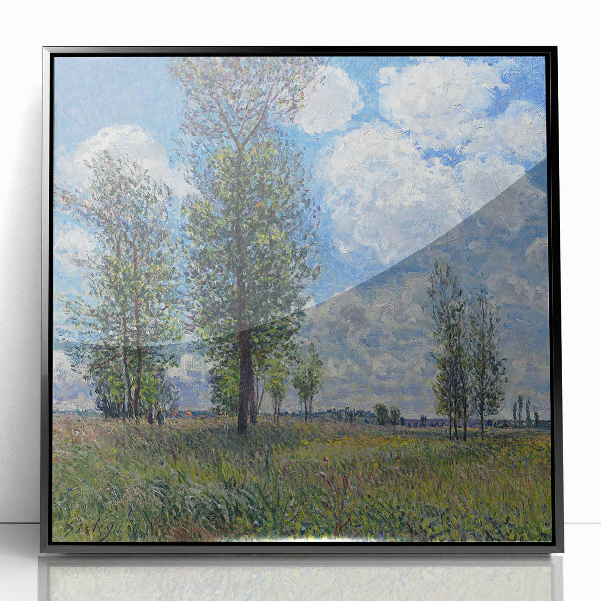 Large abstract wall art featuring mid-century modernist style in muted earth tones on framed acrylic.
