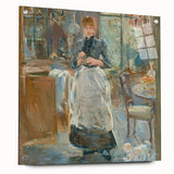 Large abstract wall art on acrylic, featuring a blend of muted earth tones, ideal for bedroom or dining room decor.