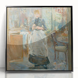 Large abstract wall art featuring muted earth tones on a black framed acrylic.