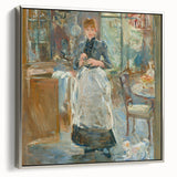 Framed canvas of a vintage landscape painting featuring colorful art on a black background, ideal for living room decor.