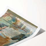 Extra large wall art featuring line art flowers in muted tones on rolled print, ideal for large living room wall decor.