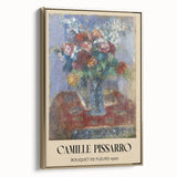 Framed canvas featuring a Camille Pissarro landscape painting in subdued earth tones, ideal for bedroom wall art.