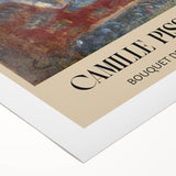 Art deco poster featuring Camille Pissarro's landscape painting on rolled canvas, suitable for dining room wall art.