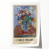Rolled print of Camille Pissarro's impressionist floral scene in soft green and yellow tones, ideal for dining room wall art.