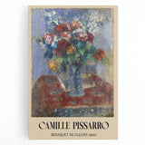 Black and white print of Camille Pissarro's painting on stretched canvas, ideal for kitchen art.