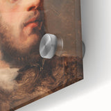 Mid-century modernist art by Camille Pissarro, featuring abstract design in muted tones on acrylic glass.