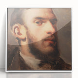 Acrylic print of Camille Pissarro's design featuring soft pastel colors, framed in white, suitable for nursery wall art.