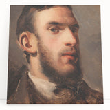 Black and white print of a Camille Pissarro painting on stretched canvas, ideal for kitchen wall art.