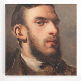 Large black and white stretched canvas featuring an impressionist-style rural landscape, ideal for kitchen wall art.