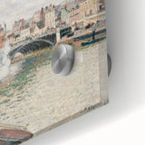 Large abstract wall art by Camille Pissarro in mid-century modernist style, featuring muted earth tones on acrylic glass.